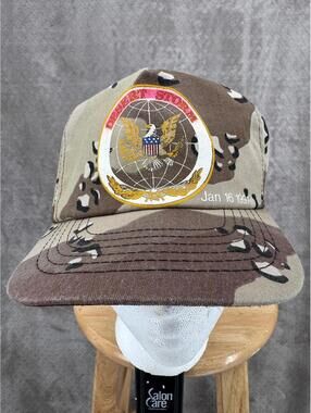 VINTAGE Spartan Specialties Hat Cap Snap Back Desert Storm Camo Mens One Size